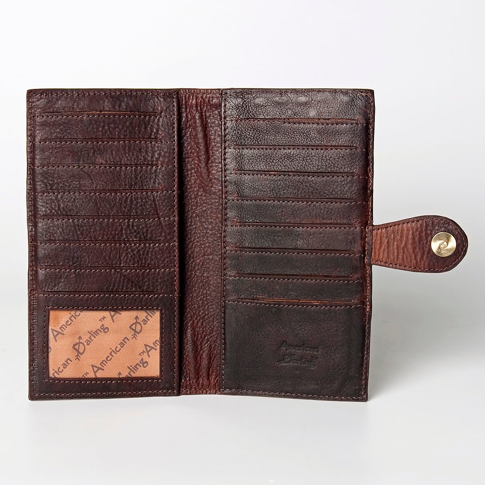 American Darling Wallet Hand Tooled Genuine Leather