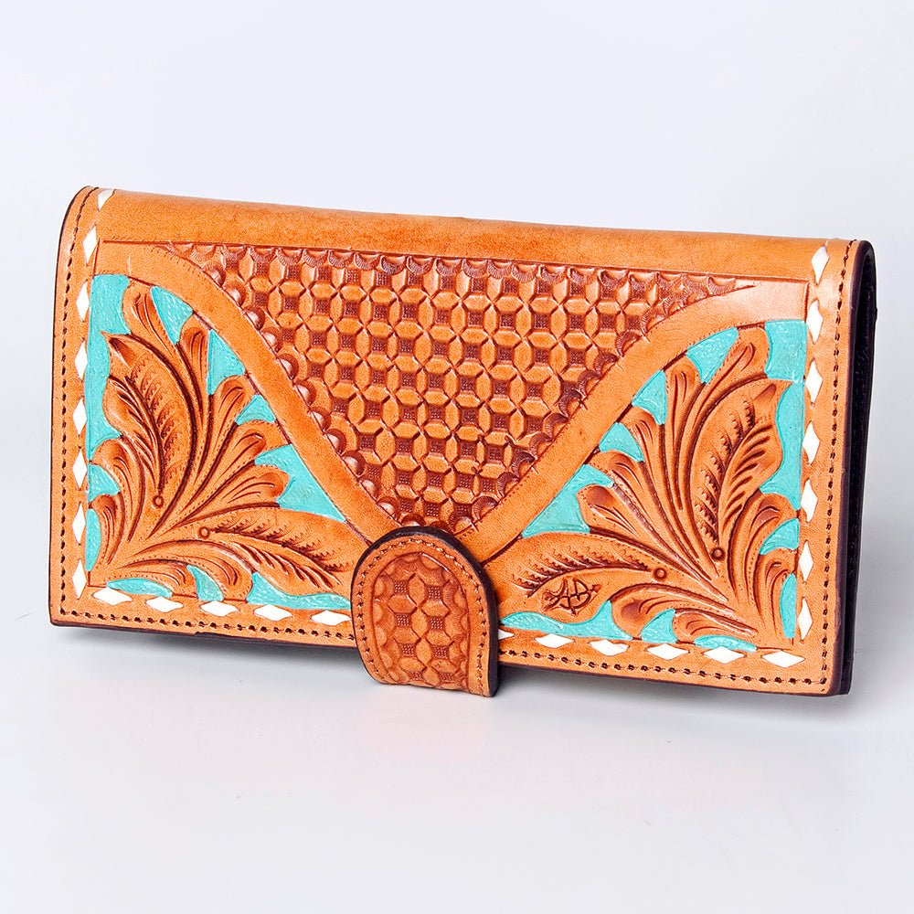 American Darling Wallet Hand Tooled Genuine Leather