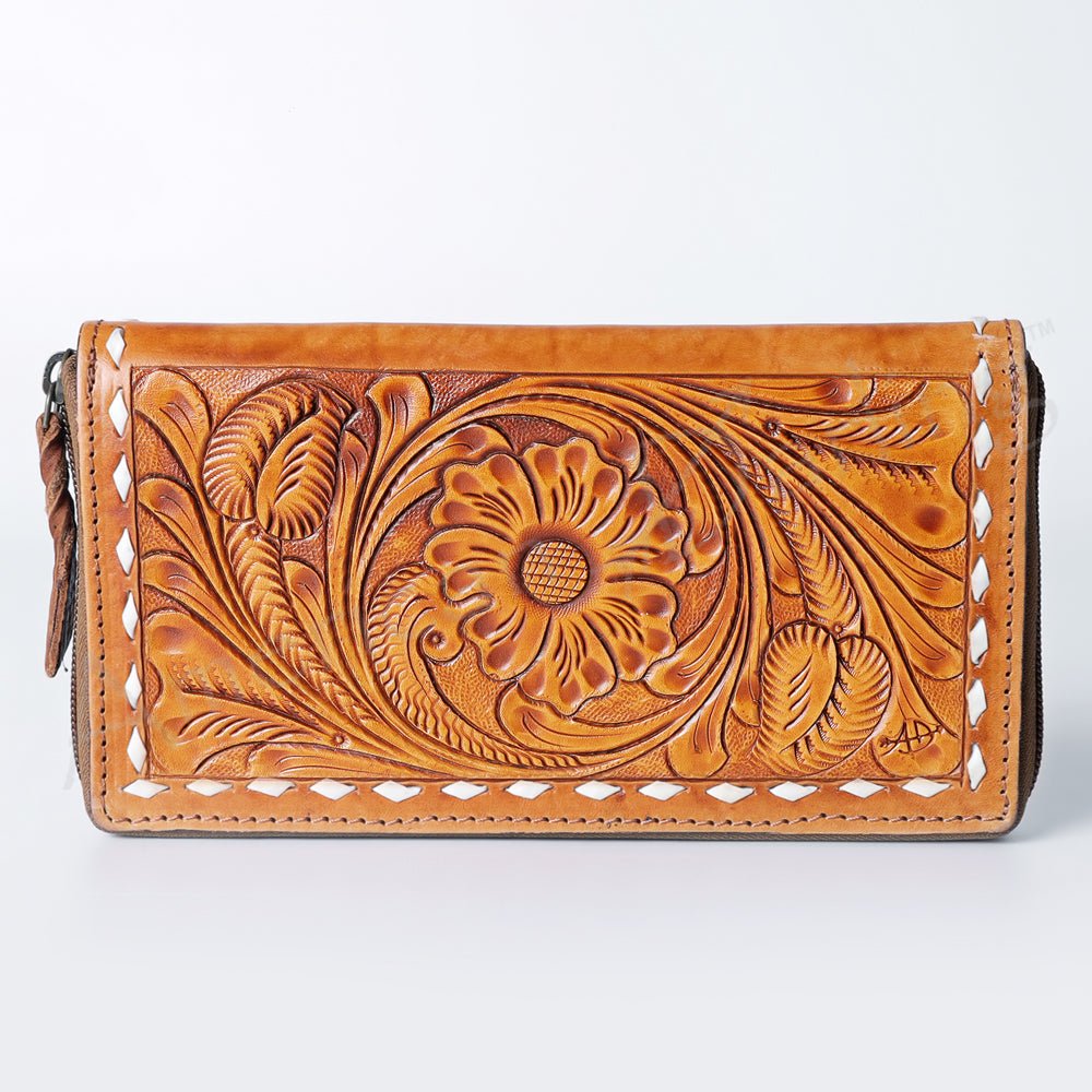 American Darling Wallet Hand Tooled Genuine Leather