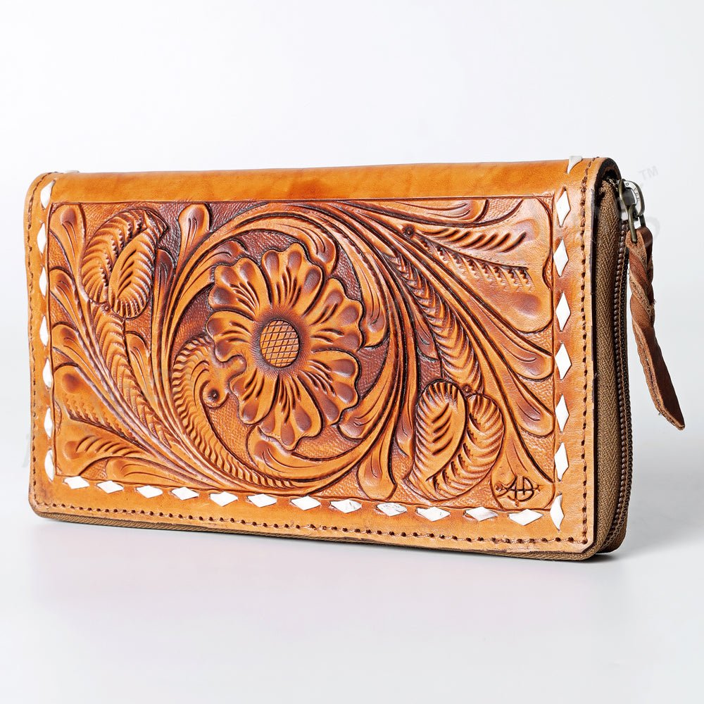 American Darling Wallet Hand Tooled Genuine Leather