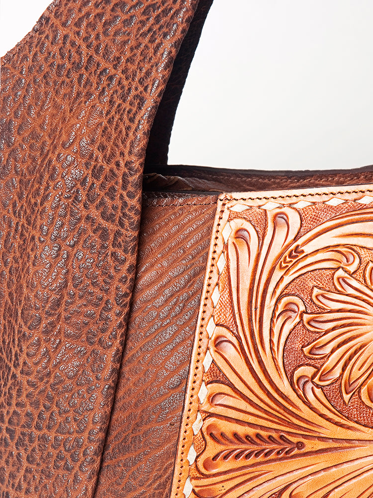 American Darling Hand-Tooled Genuine Leather Tote
