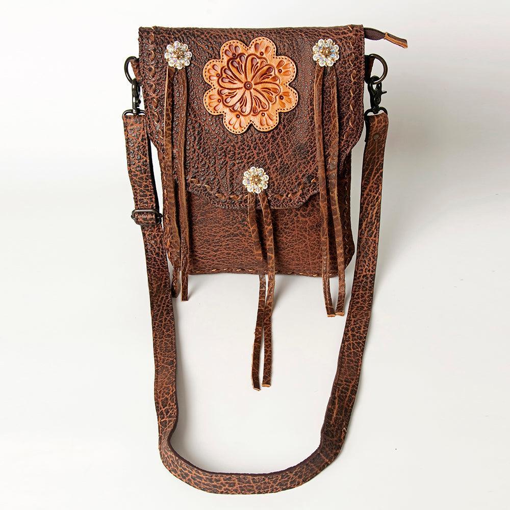 American Darling Hand-Tooled Genuine Leather Crossbody Bag
