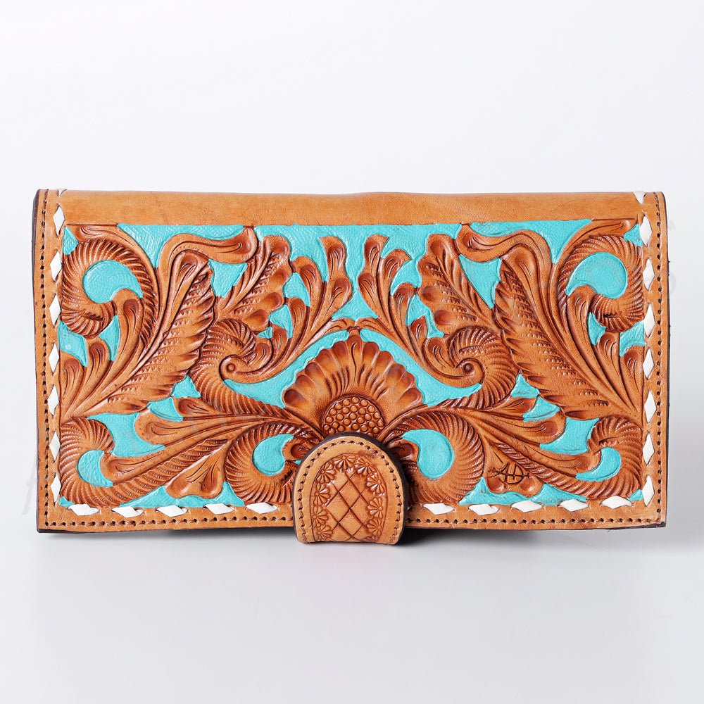 American Darling Wallet Hand Tooled Genuine Leather