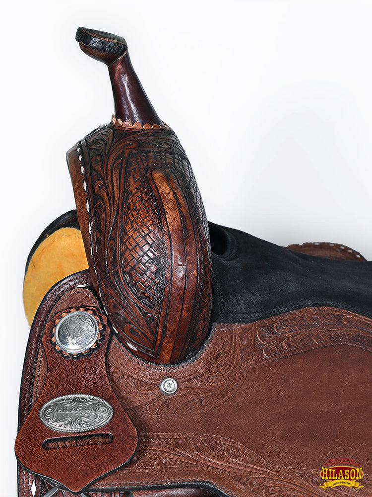 HILASON Western Horse Barrel Racing Saddle Trail American Leather With Tack Set