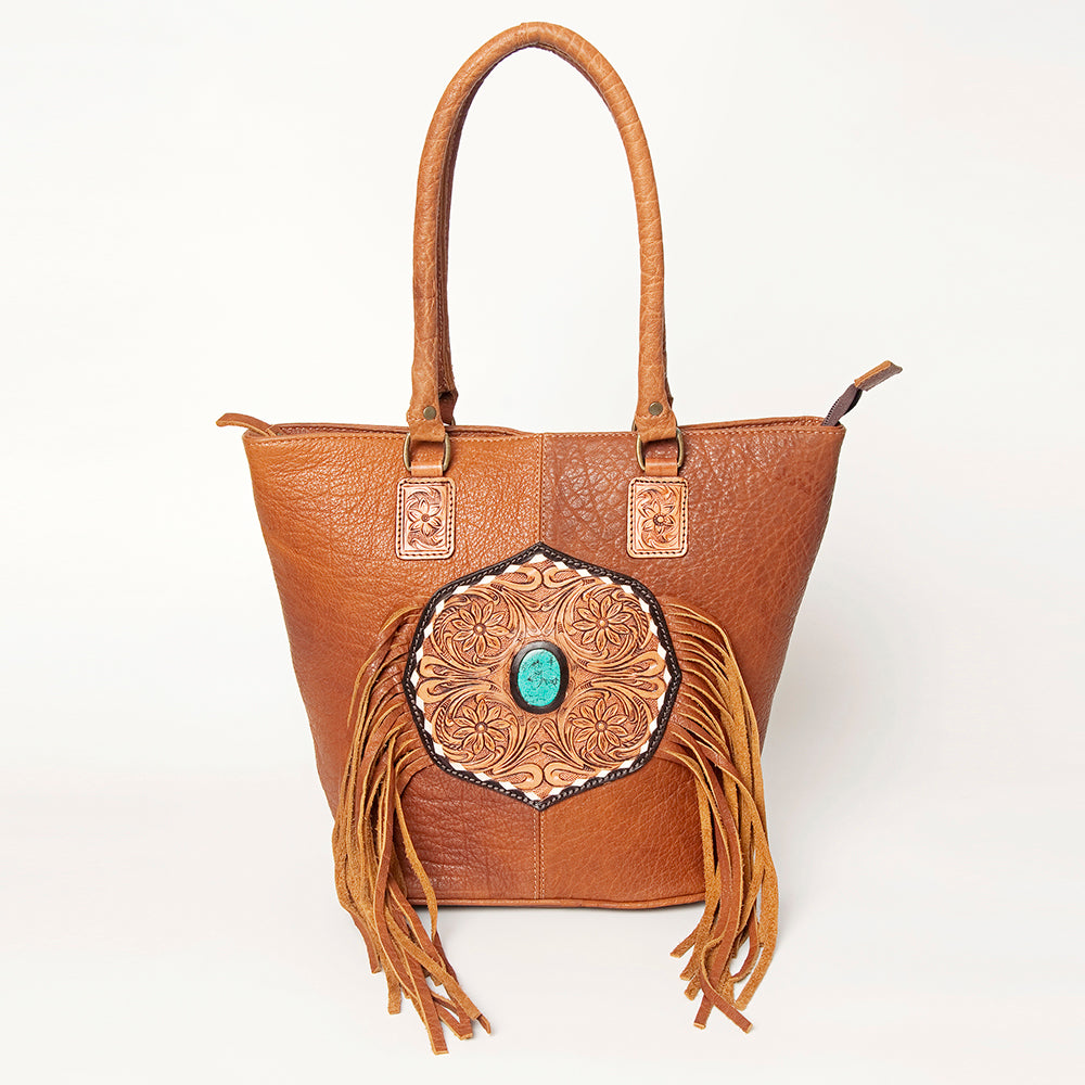 American Darling Tote Hand Tooled Genuine Leather