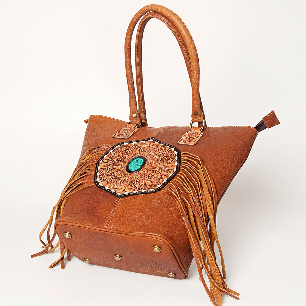 American Darling Tote Hand Tooled Genuine Leather