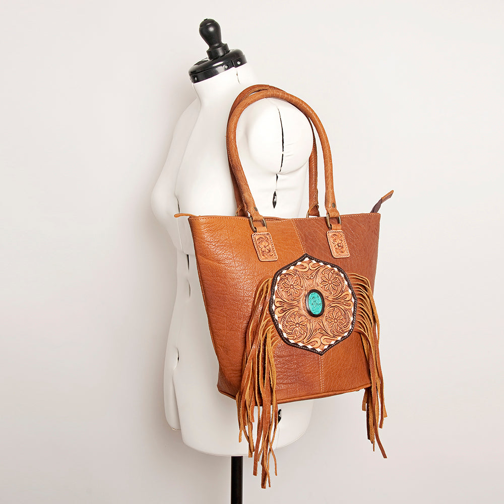 American Darling Tote Hand Tooled Genuine Leather