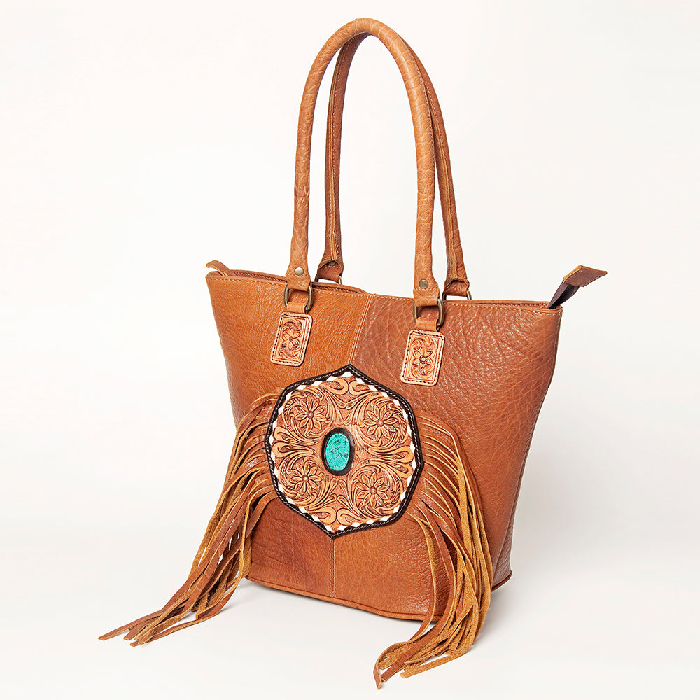 American Darling Tote Hand Tooled Genuine Leather