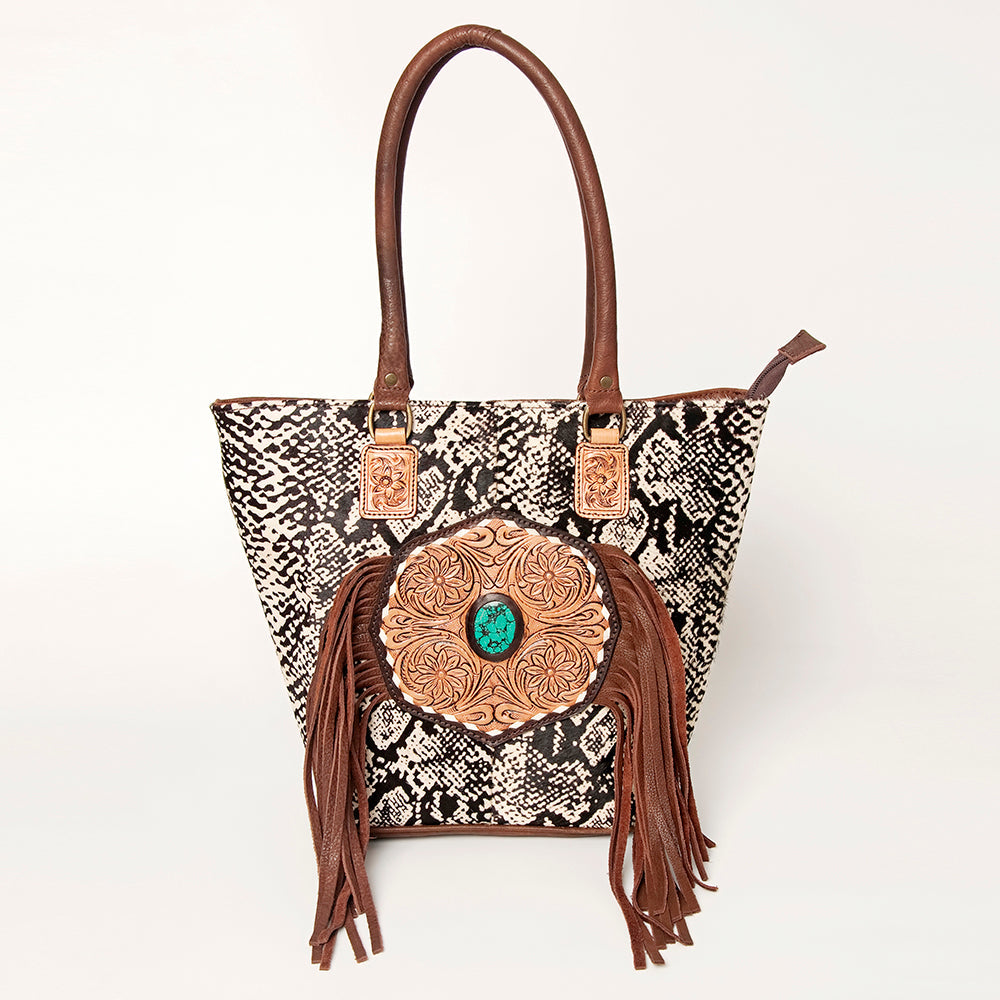 American Darling Tote Hand Tooled Genuine Leather