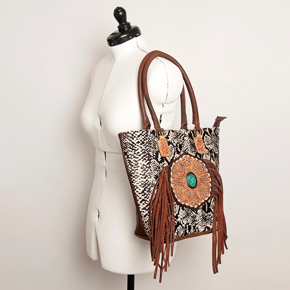 American Darling Tote Hand Tooled Genuine Leather