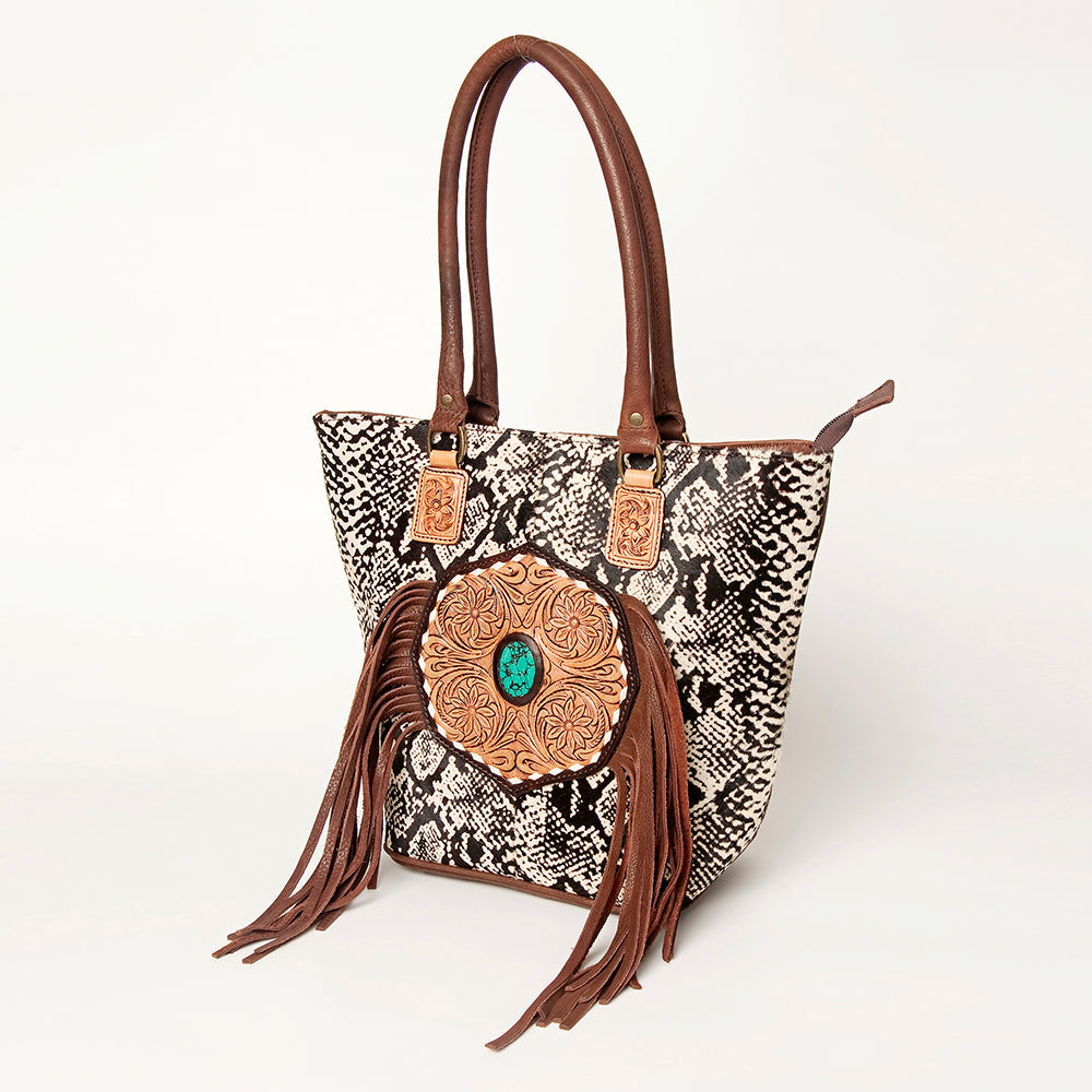 American Darling Tote Hand Tooled Genuine Leather