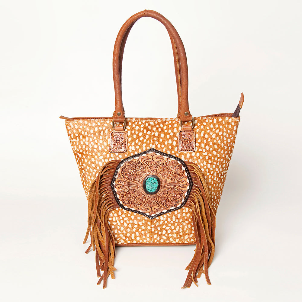 American Darling Tote Hand Tooled Genuine Leather