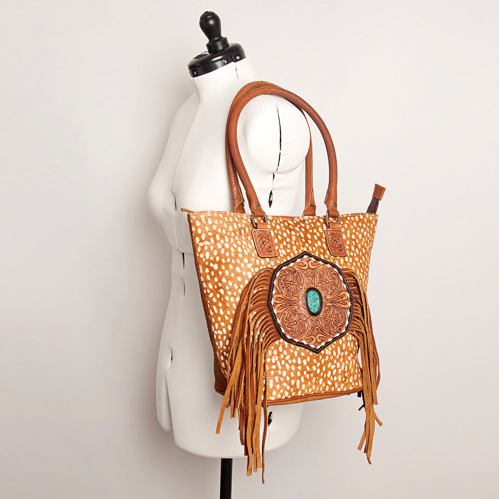 American Darling Tote Hand Tooled Genuine Leather