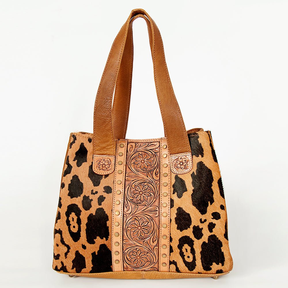 American Darling Tote Hand Tooled Hair-On Genuine Leather