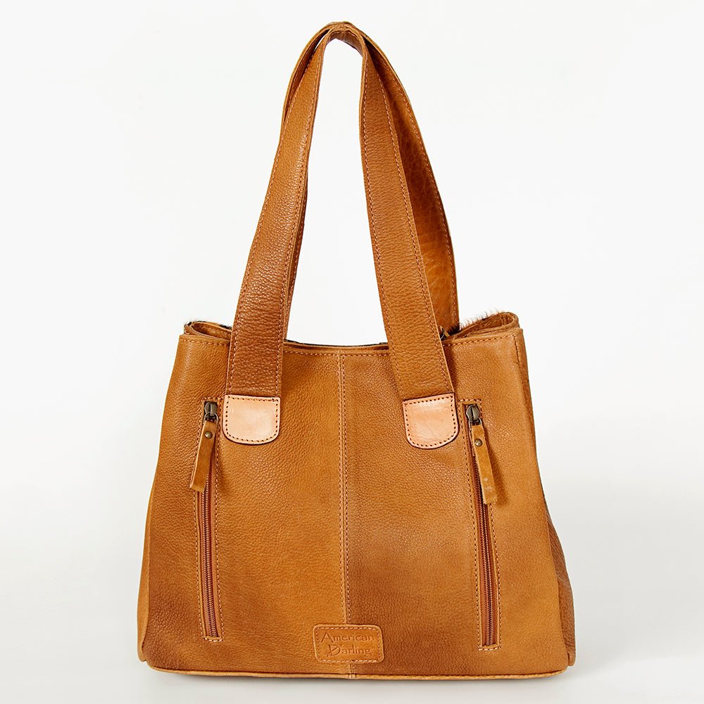 American Darling Tote Hand Tooled Hair-On Genuine Leather