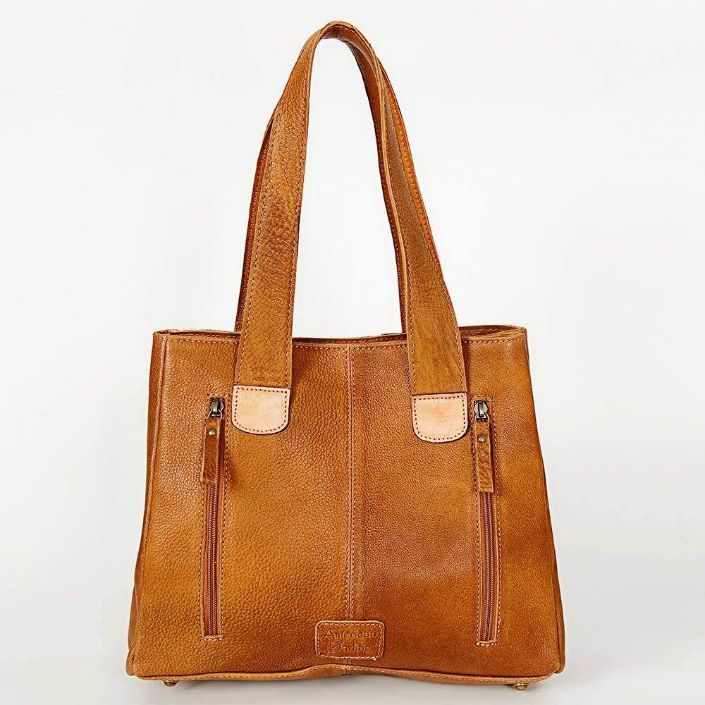 American Darling Tote Hand Tooled Hair-On Genuine Leather