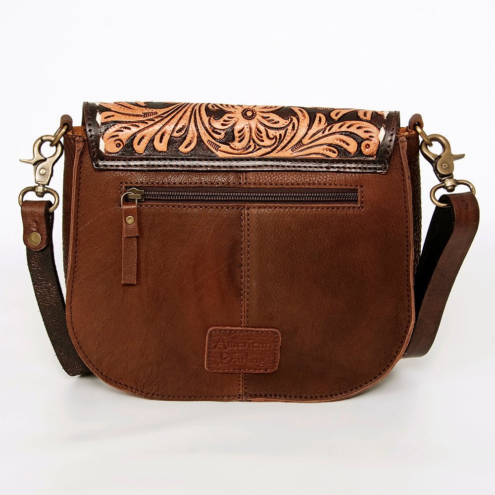 American Darling Messenger Hand Tooled Hair-On Genuine Leather