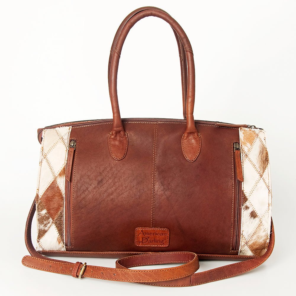 American Darling Duffel Hand Tooled Hair-On Genuine Leather