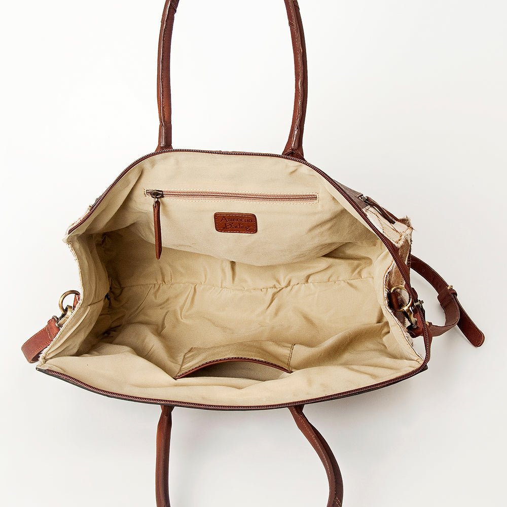 American Darling Duffel Hand Tooled Hair-On Genuine Leather