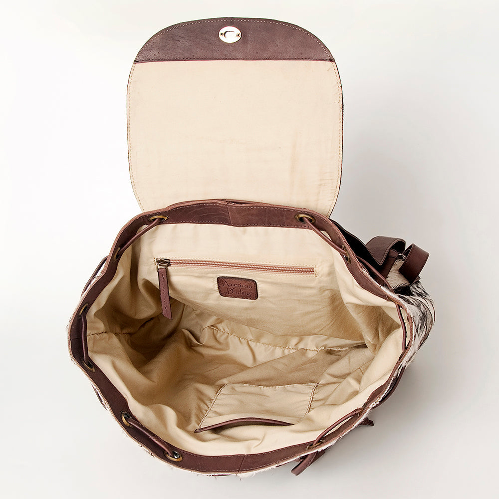 American Darling Backpack Hair-On Cowhide Genuine Vegetable Tanned Leather Drawstring Western Travel Bag 15in X 14in X 7in