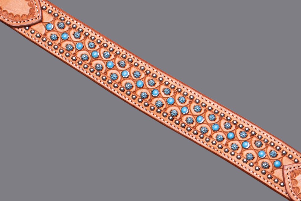BAR H EQUINE Western Horse Genuine Leather Breast Collar Tan