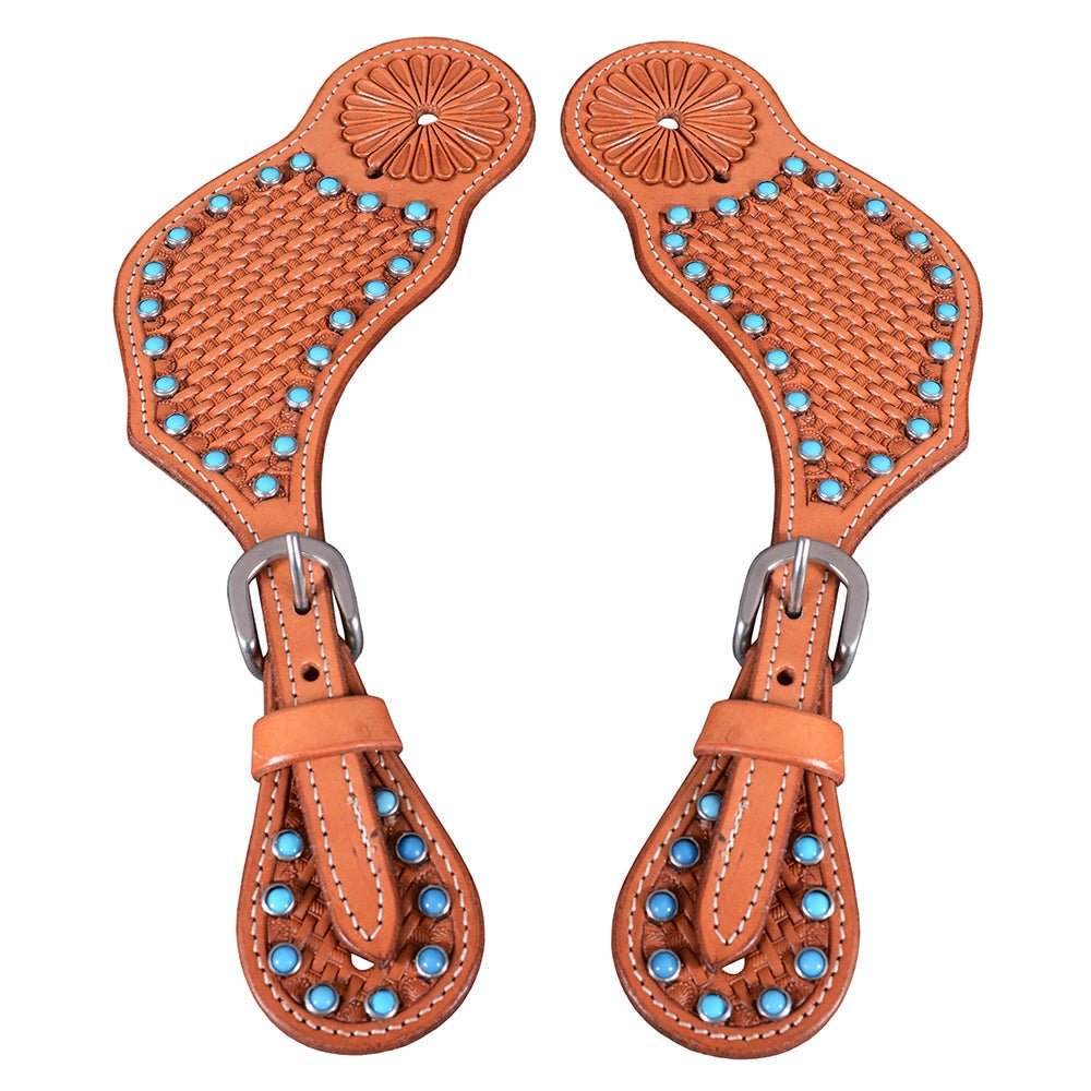 Bar H Equine Leather Spurs Straps for Adults - W. Womens Spur Straps