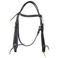 Bar H Equine Western Horse Genuine Leather Hand Tooled  Headstall Dark Brown