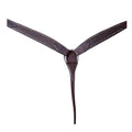 BAR H EQUINE Genuine Horse Hand Tooled Basketweave Leather Breast Collar Dark Brown