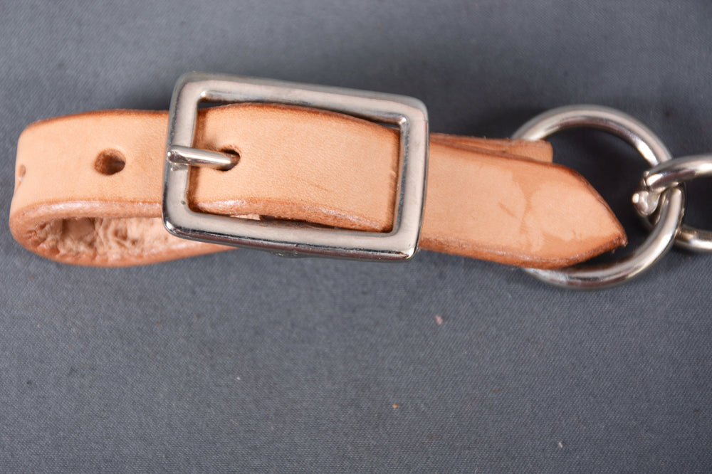 Bar H Equine Western Horse Stainless Steel Chain Genuine American Leather Curbs Strap