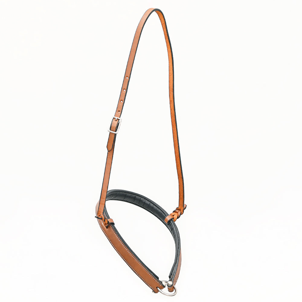 Bar H Equine Western Horse Genuine Leather Hand Tooled  Nose band Brown