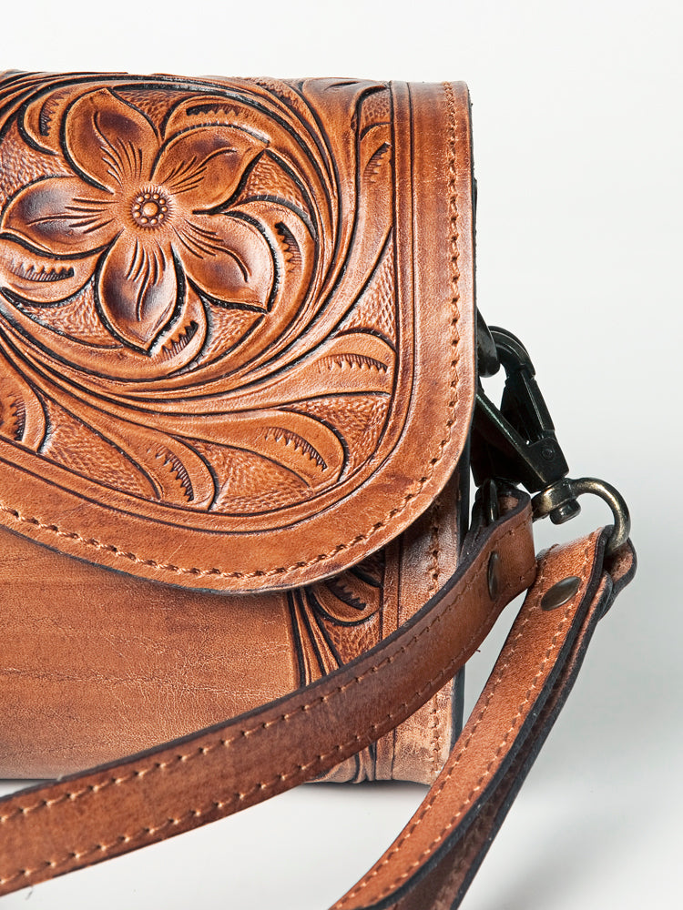 American Darling Wallet Hand Tooled Genuine Leather Women Bag Western Handbag Purse | Womens Handbags |Leather for Summer