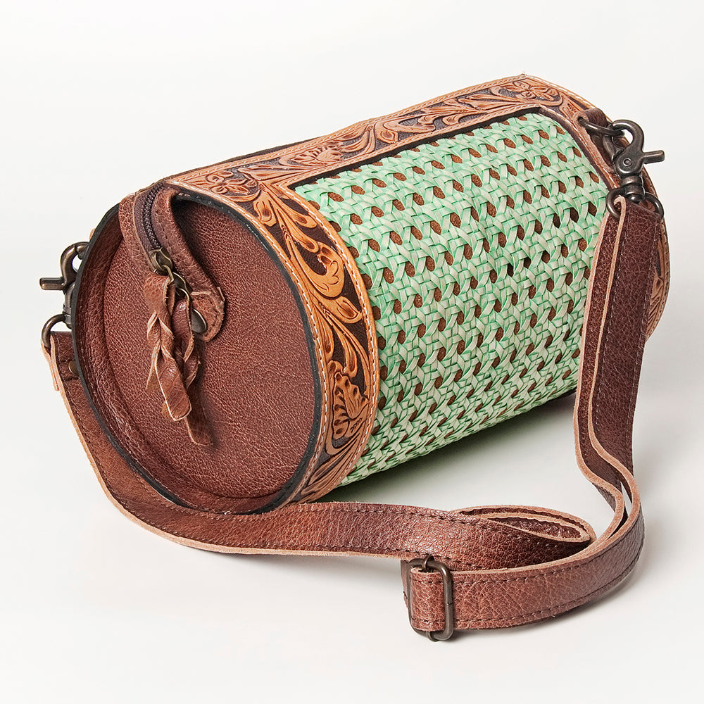 American Darling Duffel Bag for Women, Hand Tooled Floral Leather Western Bag, Full Grain Vegetable-Tanned with YKK Zipper