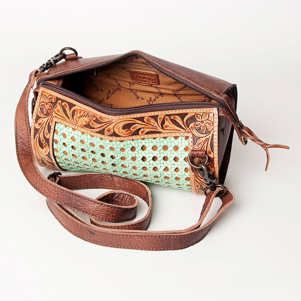 American Darling Duffel Bag for Women, Hand Tooled Floral Leather Western Bag, Full Grain Vegetable-Tanned with YKK Zipper