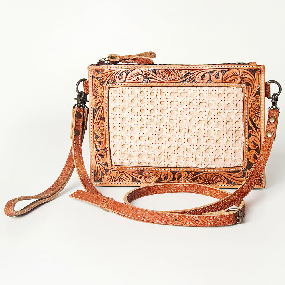 American Darling Wallet for Women, Hand Tooled Floral Leather, Vegetable-Tanned Full Grain Western Clutch with YKK Zipper