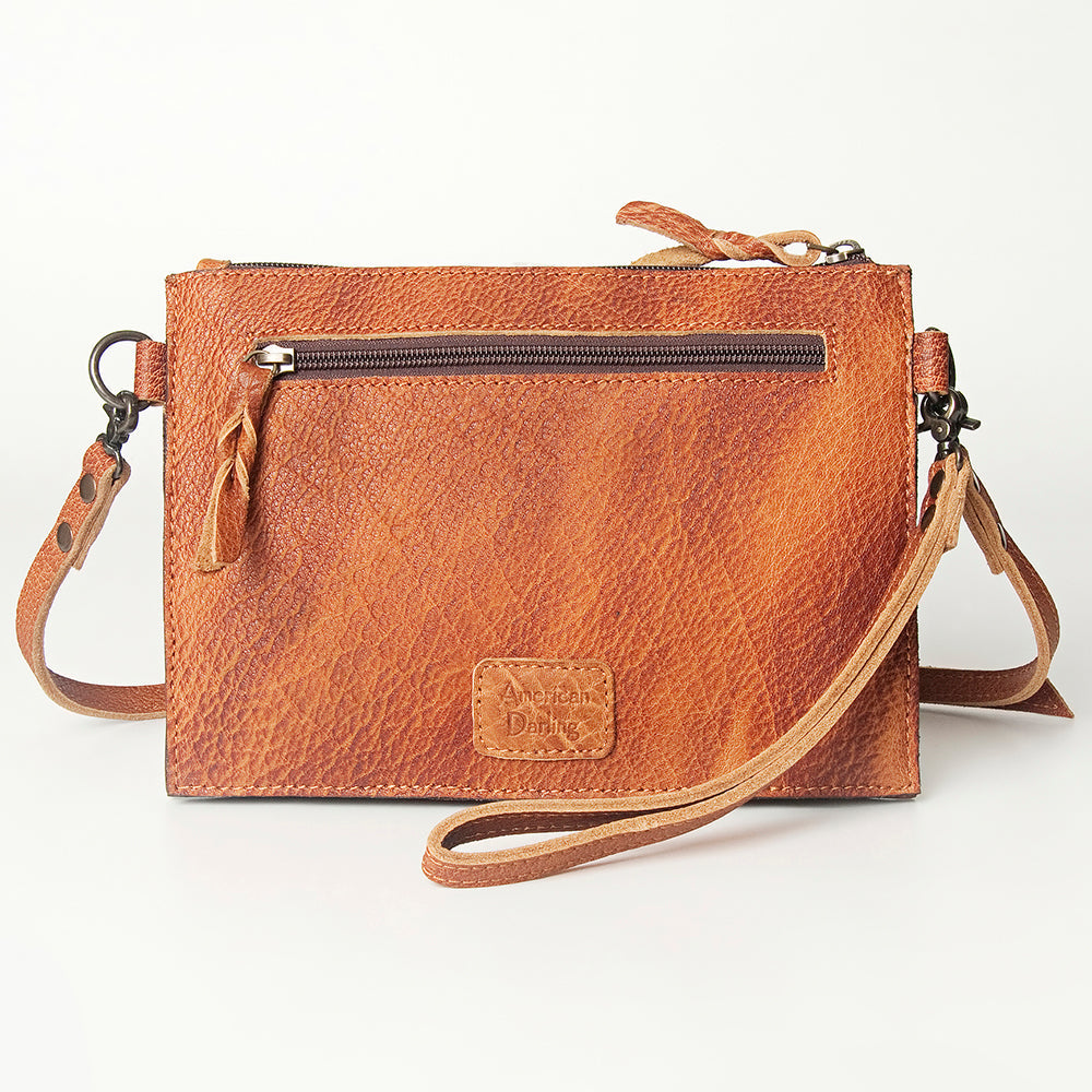 American Darling Wallet for Women, Hand Tooled Floral Leather, Vegetable-Tanned Full Grain Western Clutch with YKK Zipper