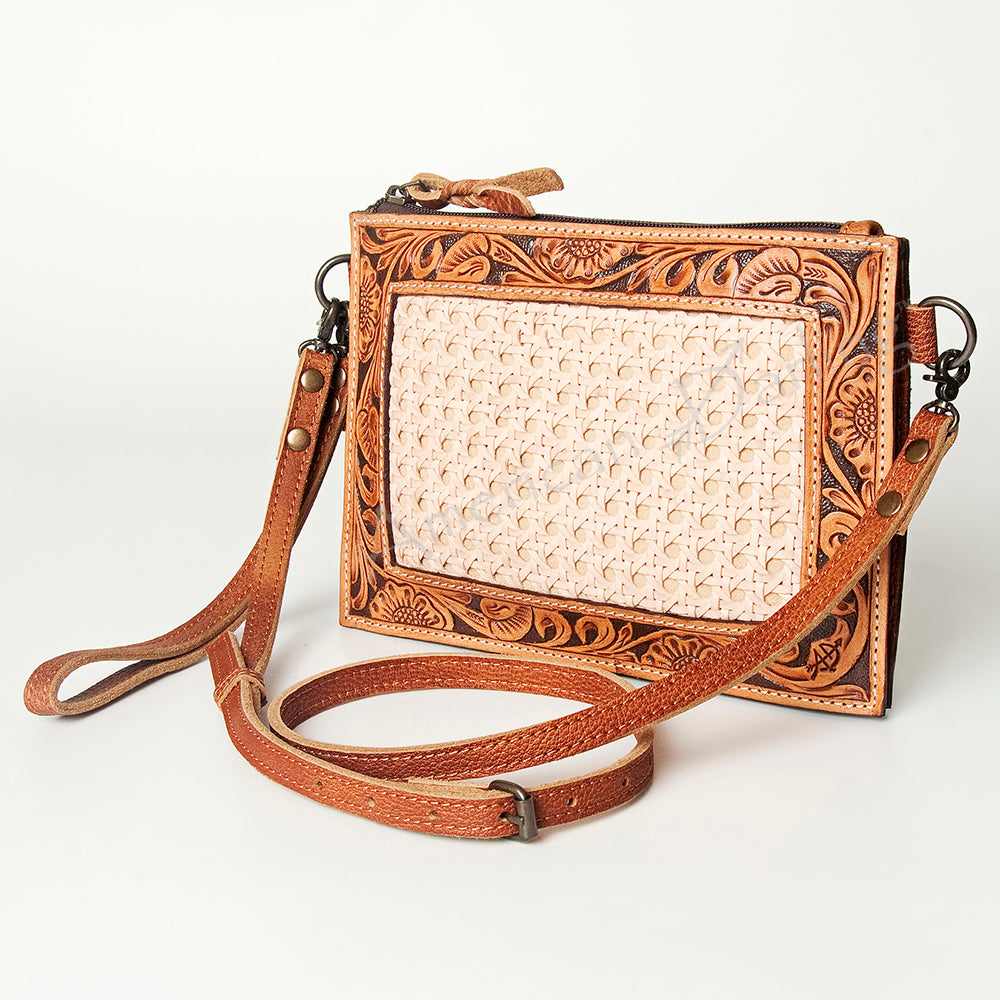 American Darling Wallet for Women, Hand Tooled Floral Leather, Vegetable-Tanned Full Grain Western Clutch with YKK Zipper