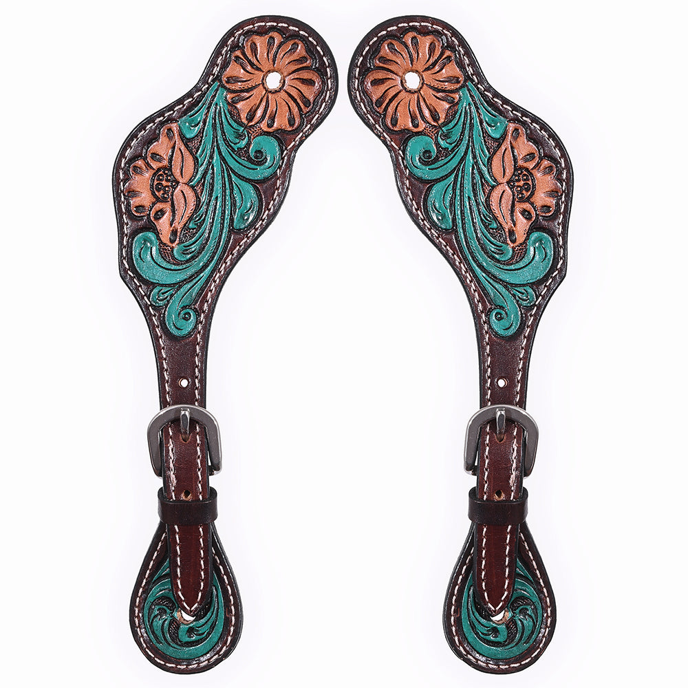 Bar H Equine Leather Spurs Straps for Adults Western Womens Spur Horse Riding Barrel Racing Show and Rodeo Strap Adult Women