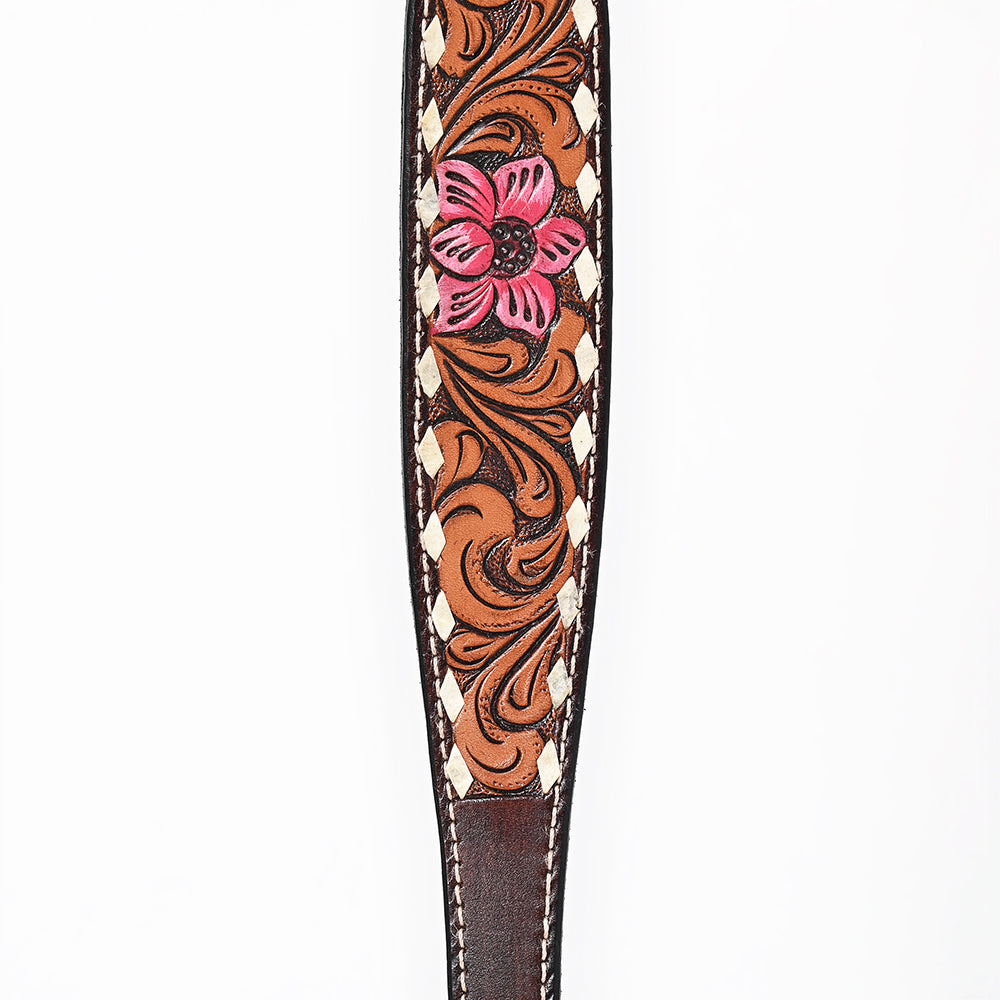 Bar H Equine American Leather Horse Saddle Tack One Ear Headstall | Breast Collar | Browband Headstall | Wither Strap | Tack Set for Horses Tropical Chaya Collection
