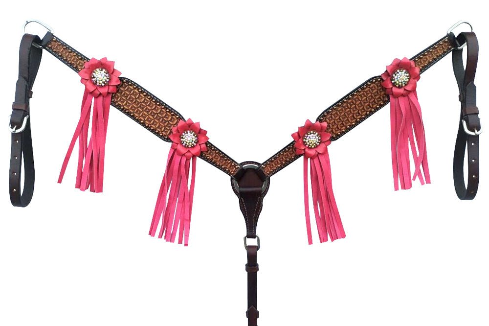 Bar H Equine Daisy Nash Floral Hand Tooled Horse Western Leather One Ear Headstall Brown