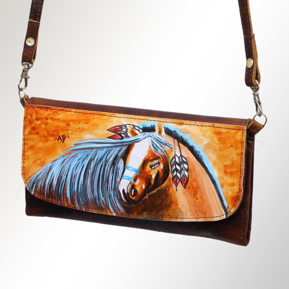 American Darling Wallet Hair on Full Grain Genuine Leather Western Women Bag | Handbag Purse Travel Clutch