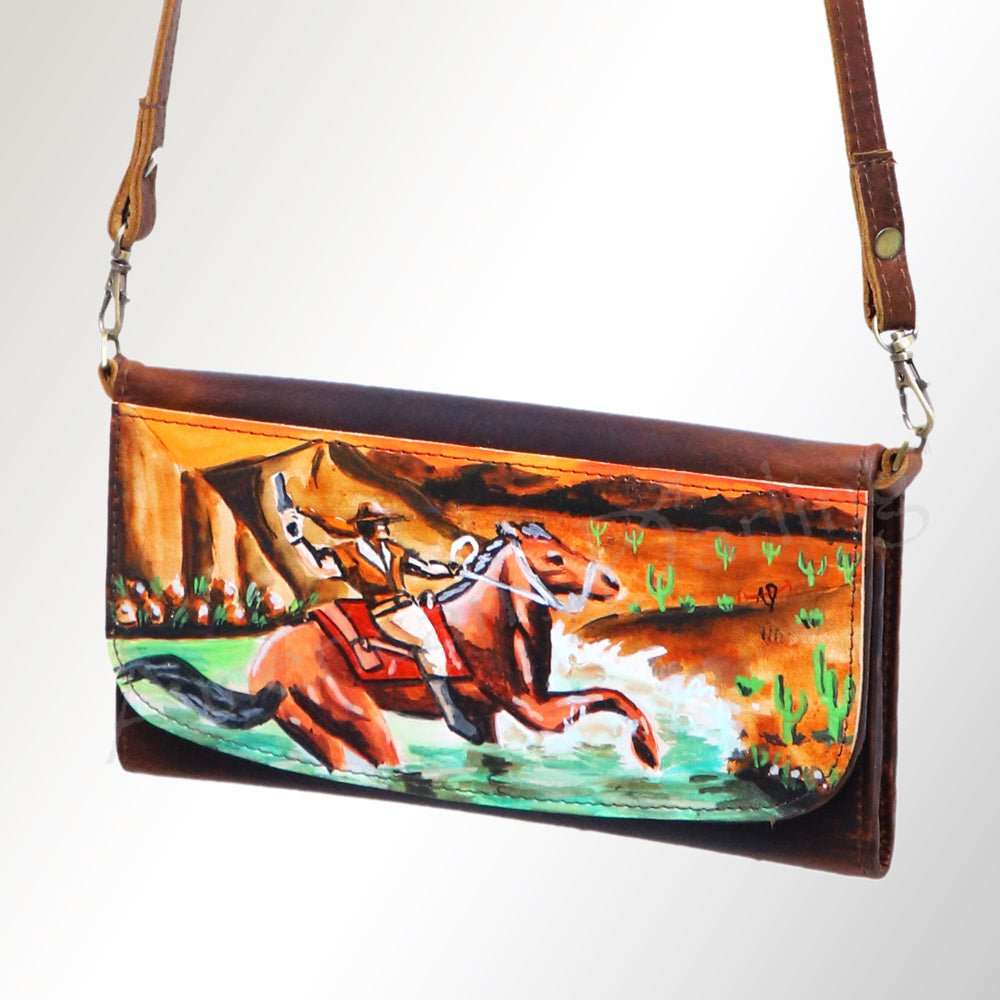 American Darling Wallet Hair on Full Grain Genuine Leather Western Women Bag | Handbag Purse Travel Clutch
