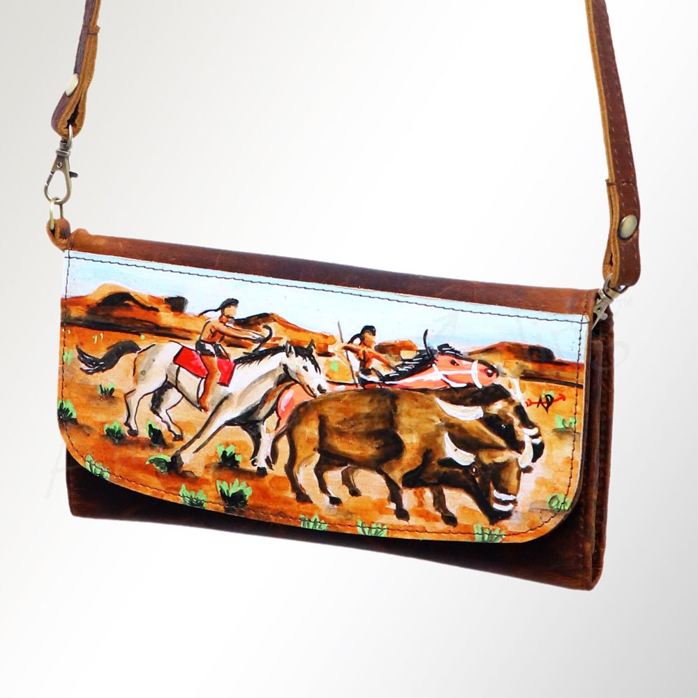 American Darling Wallet Hair on Full Grain Genuine Leather Western Women Bag | Handbag Purse Travel Clutch