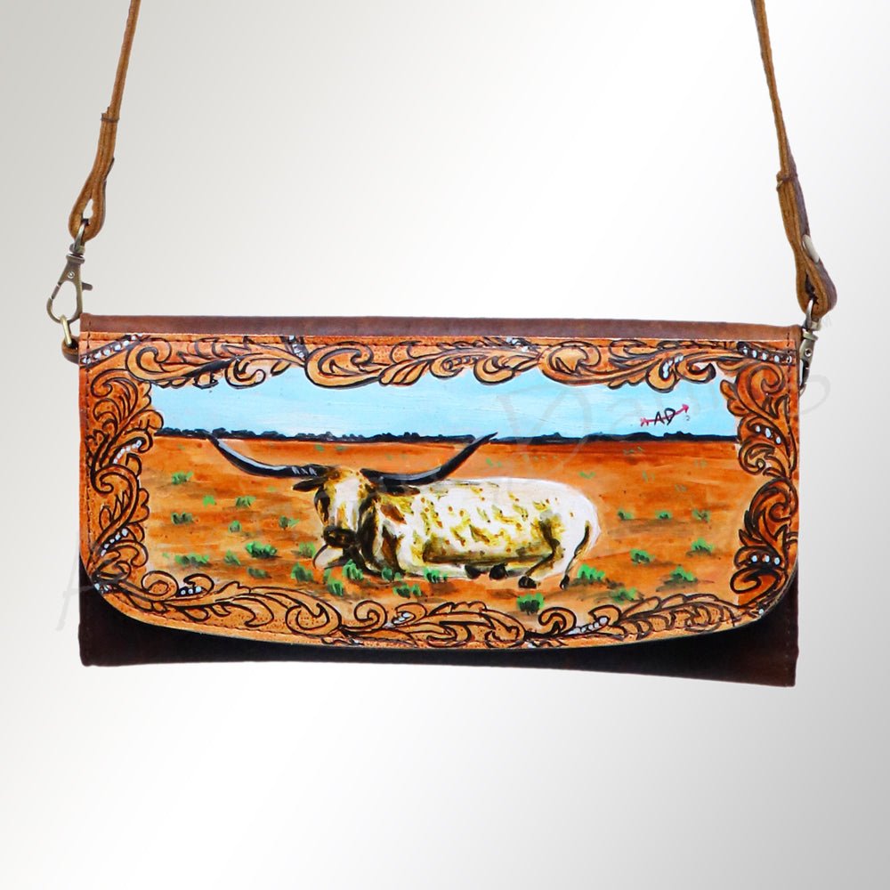 American Darling Wallet Hair on Full Grain Genuine Leather Western Women Bag | Handbag Purse Travel Clutch