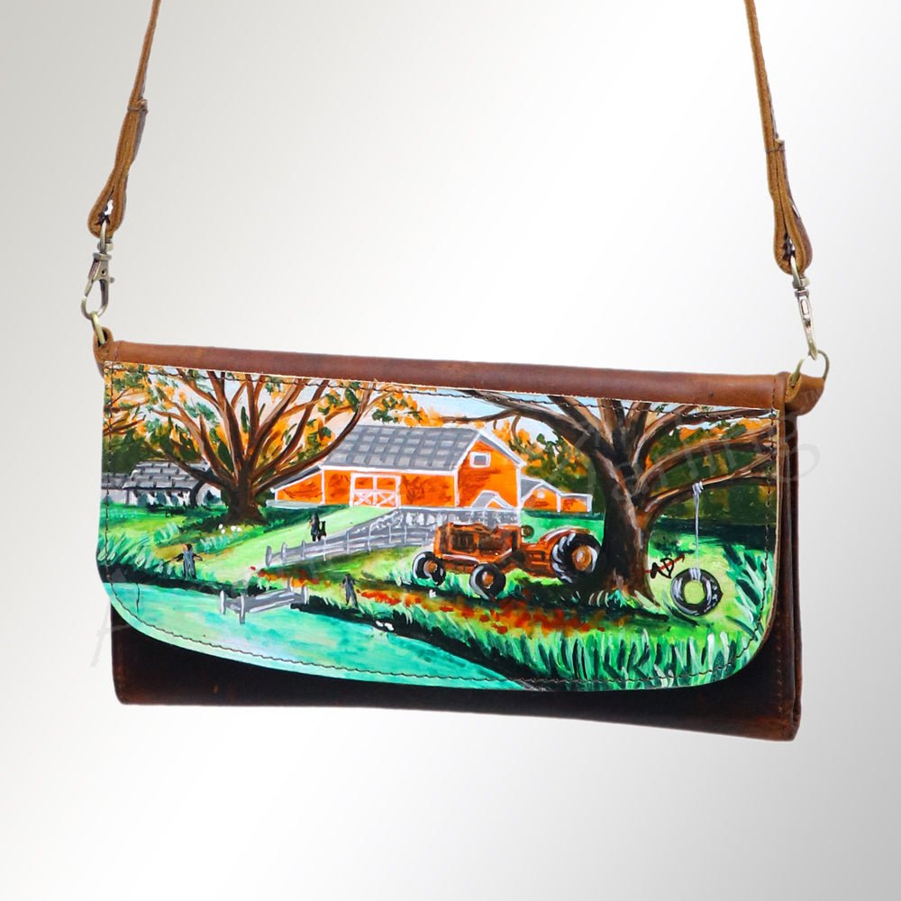 American Darling Wallet Hair on Full Grain Genuine Leather Western Women Bag | Handbag Purse Travel Clutch