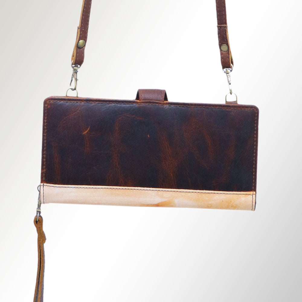 American Darling Wristlet Bag, Hand-Painted Genuine Leather, Western Vegetable Tanned Full Grain Leather Wallet Bag