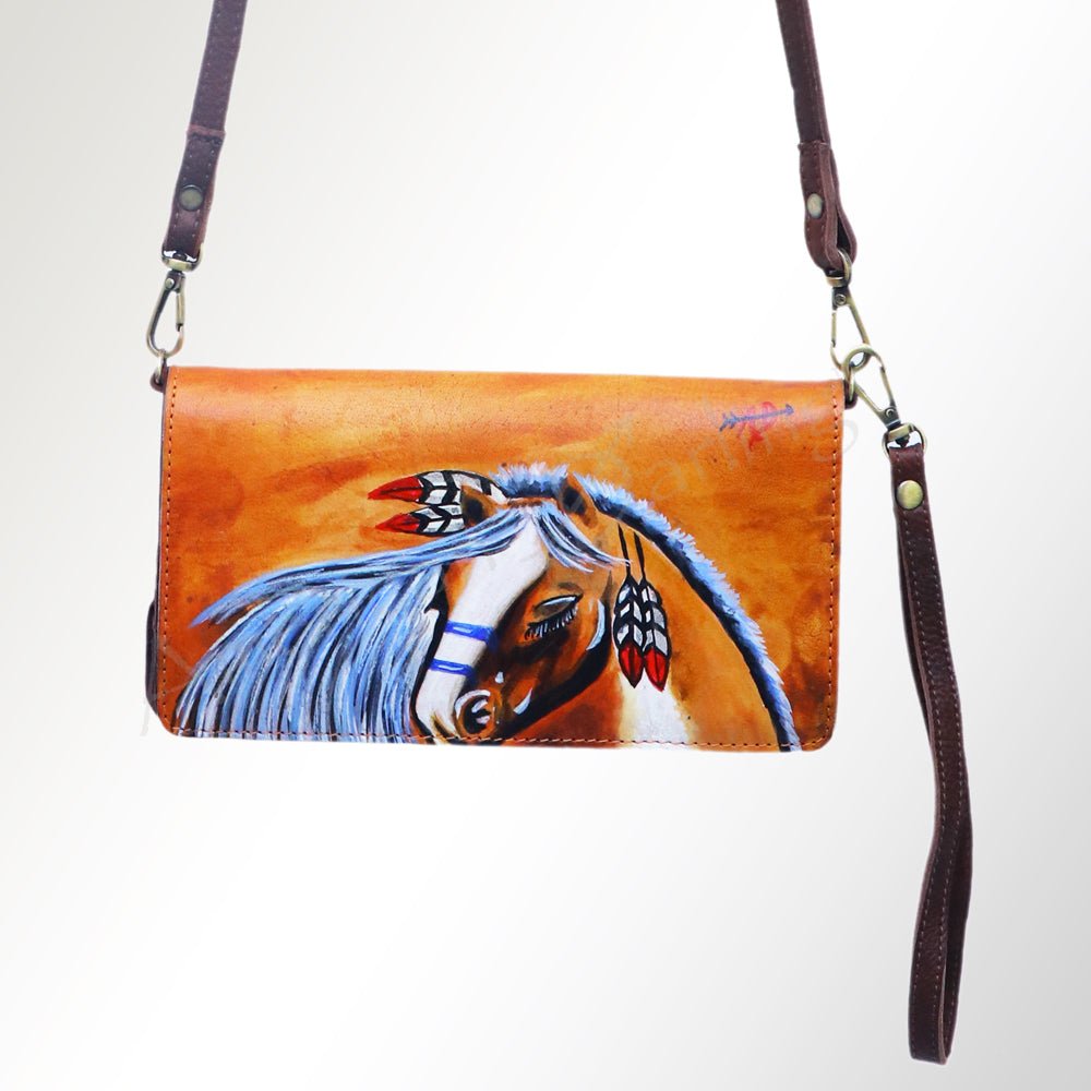 American Darling Organiser Hair-On Hand Tooled Genuine Leather