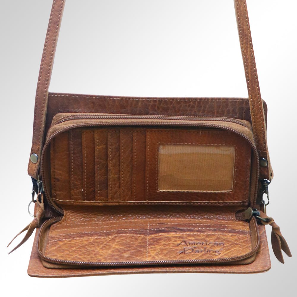 American Darling Organiser Hair-On Hand Tooled Genuine Leather