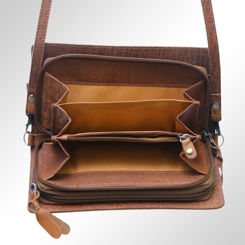 American Darling Organiser Hair-On Hand Tooled Genuine Leather