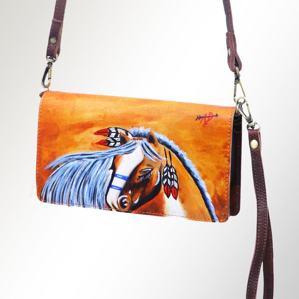 American Darling Organiser Hair-On Hand Tooled Genuine Leather