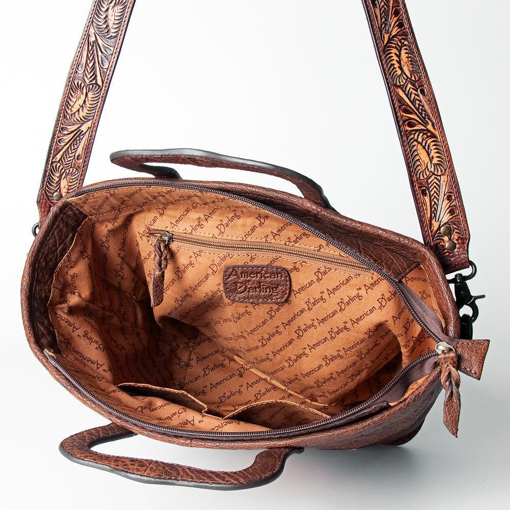 American Darling Hand-Tooled Cowhide Tote Bag
